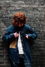 Load image into Gallery viewer, Denim shirt Upcycled detail
