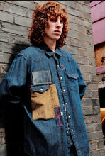 Load image into Gallery viewer, Denim shirt Upcycled detail
